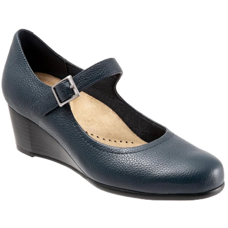 All-Season Shoes Discount Trotters Womens Willow Leather Ankle Strap Mary Jane Heels