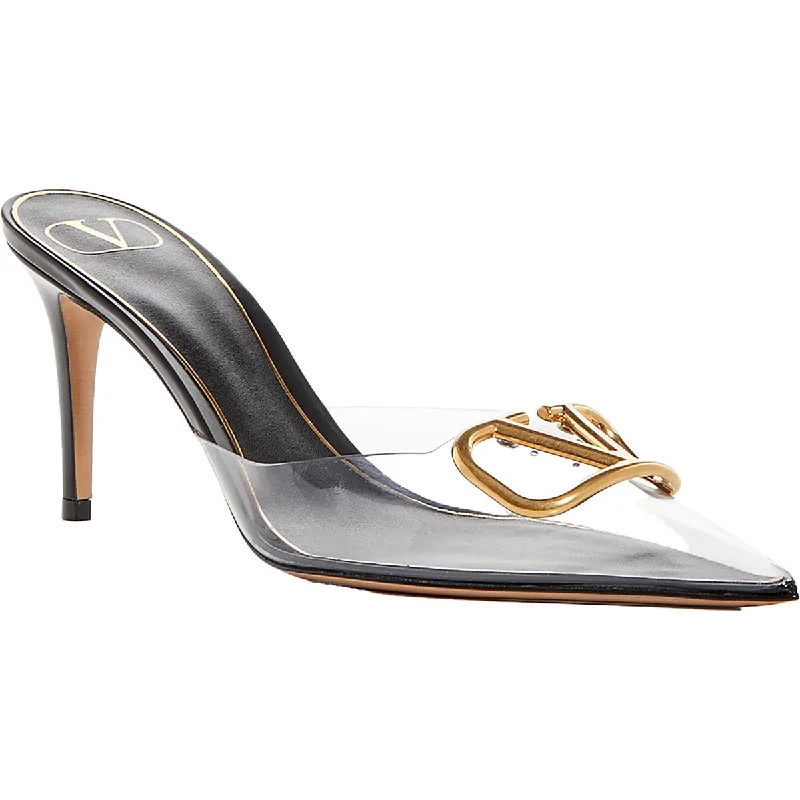 The Latest Fashion Trends Valentino Garavani Womens Logo Metallic Pumps