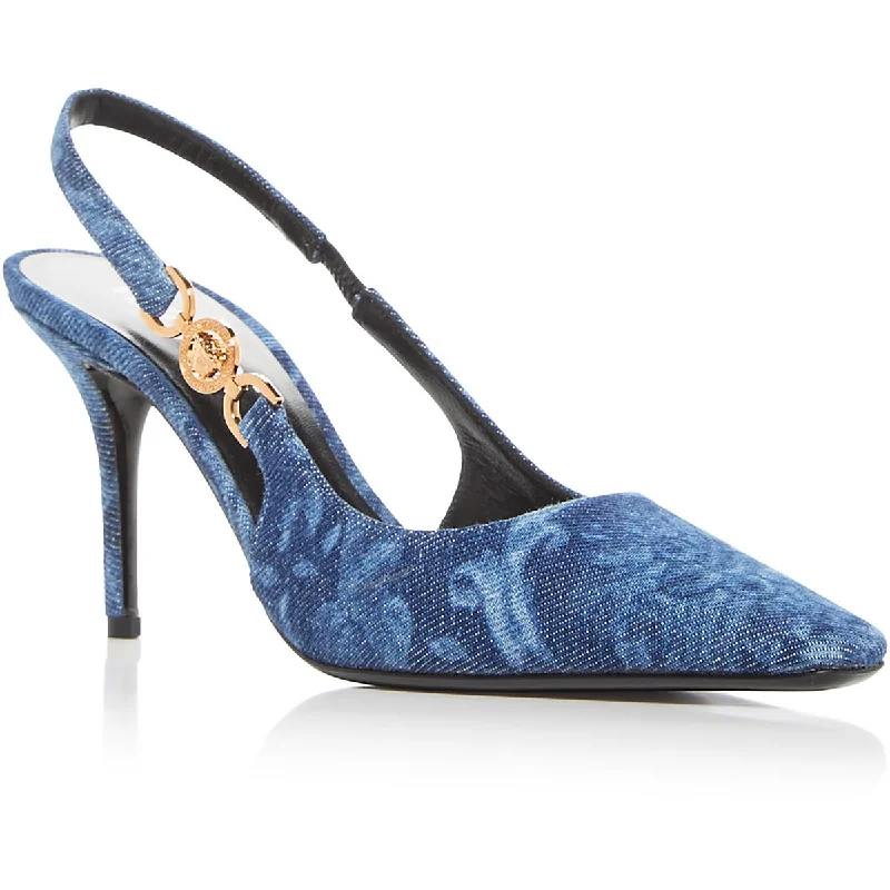 Style Breakthroughs Versace Womens BAROCCO Pointed toe Pumps Slingback Heels