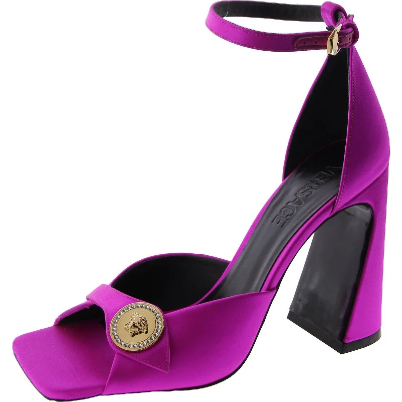 Lightweight Fashion Shoes Versace Womens Sandal Flare Heel Ankle Strap