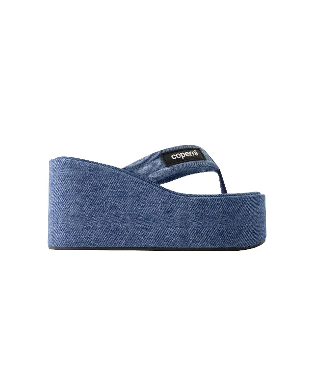 Sale On Sale Wedge Sandals - Coperni - Canvas - Washed Blue