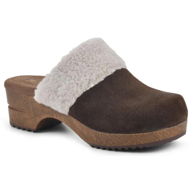 Lightweight Walking Shoes Offers White Mountain Womens Bonus Suede Faux Fur Clogs