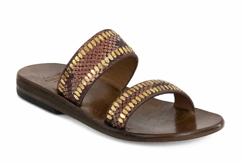 Special Offer Women's Adella Sandals In Copper Multi Snake/brass