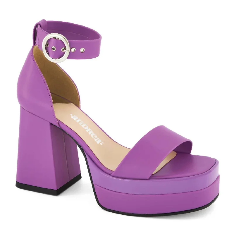 Comfortable Boots Sale Women's Ankle Strap Sandal With Round Buckle In Fuchsia