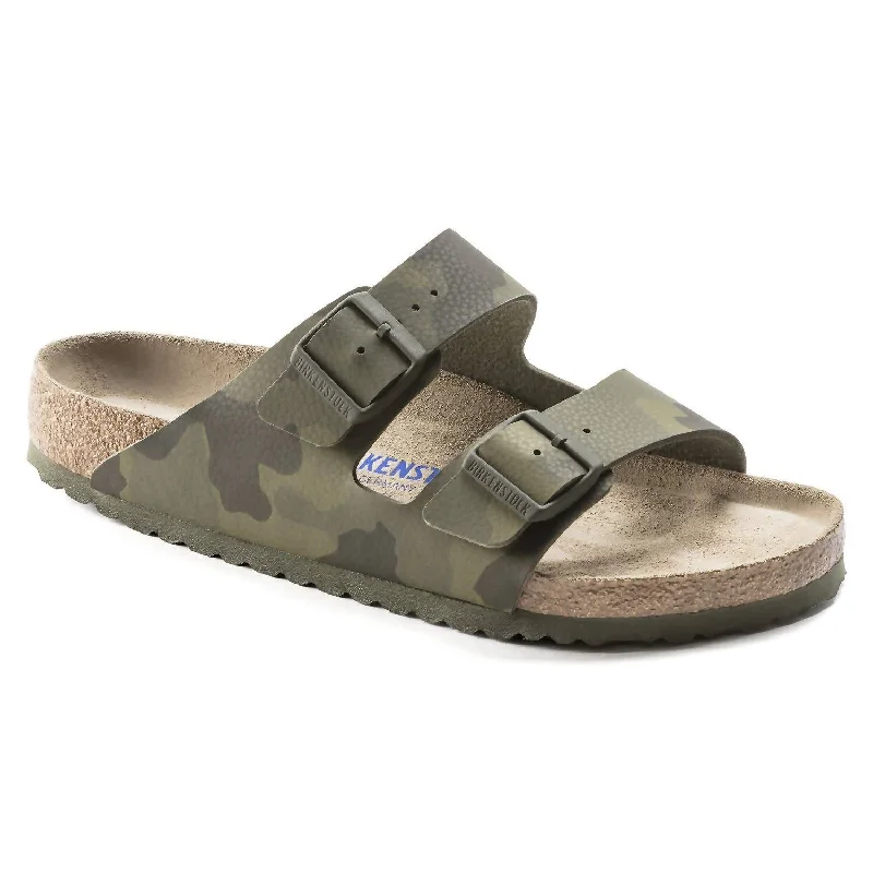 Comfortable Office Shoes Women's Arizona Soft Footbed Sandal - Narrow Width In Desert Soil Camo Green
