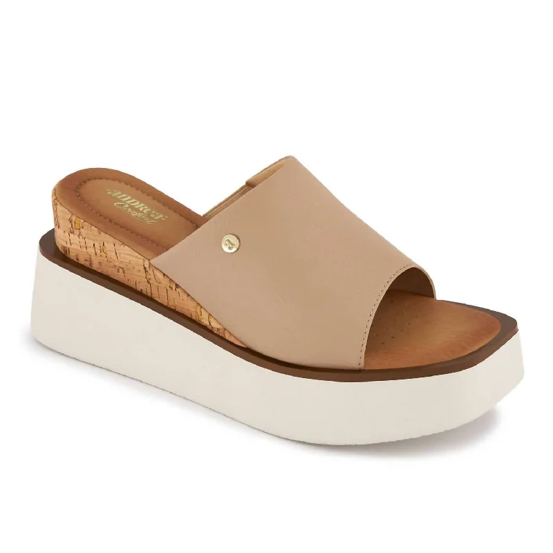 Statement Boots Offers Women's Casual Wedge Platform Sandals In Nude