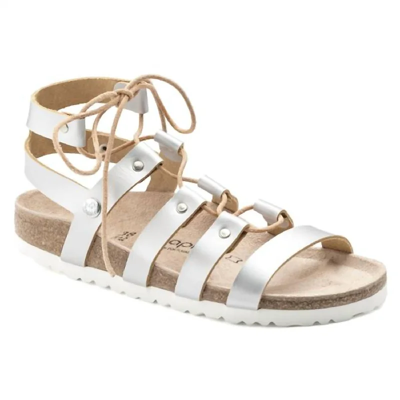 Bid Farewell To The Old Season Women's Cleo Sandal - Narrow Width In Frosted Metallic Silver