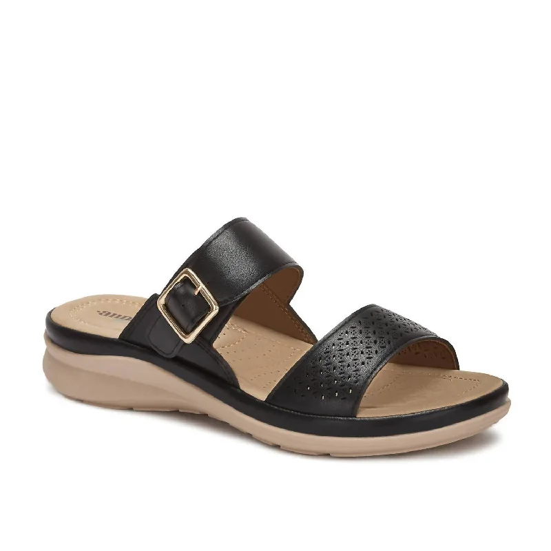 Non-Slip Shoes Women's Comfort Padded Footbed Sandals In Black