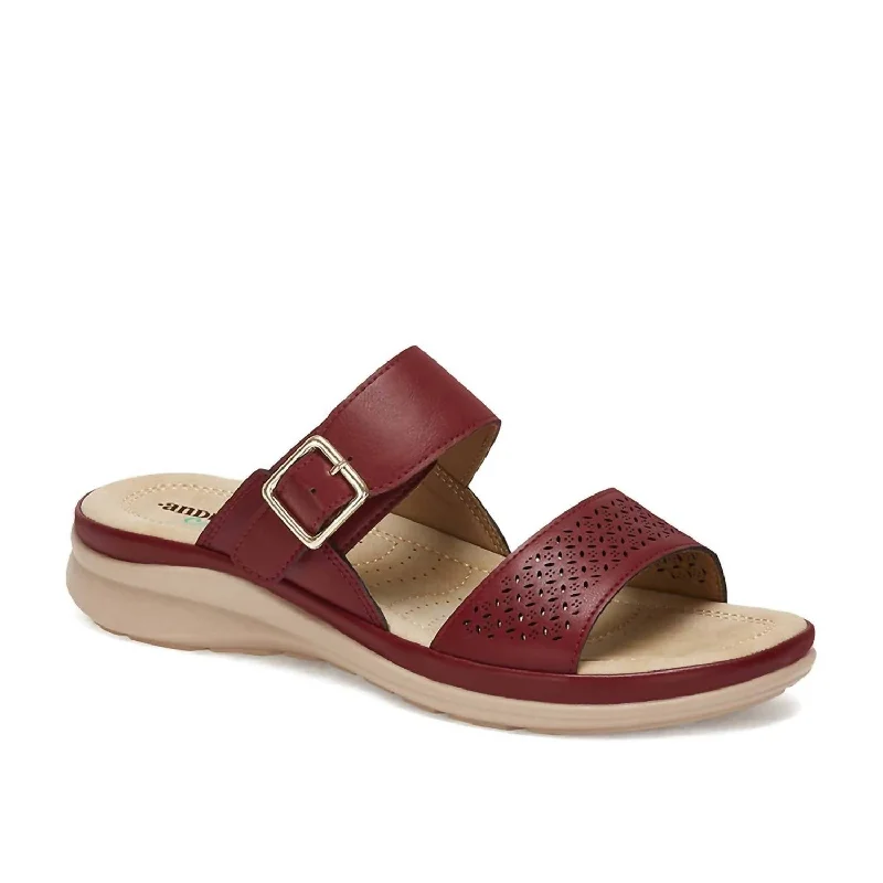 Trend Alert Women's Comfort Padded Footbed Sandals In Burgundy