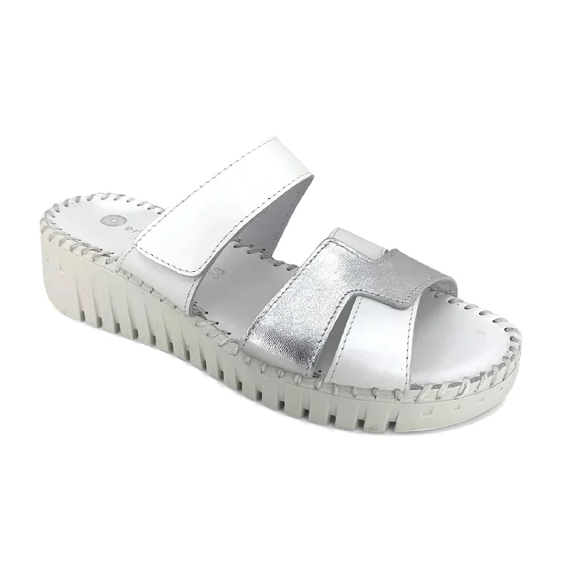 High-Fashion Casual Shoes Women's Darien Slide Sandal In White/silver