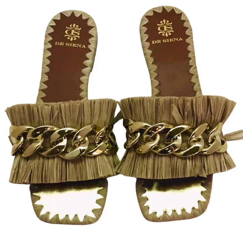 Limited Time Women's Donata Raffia Flat Sandals In Brown