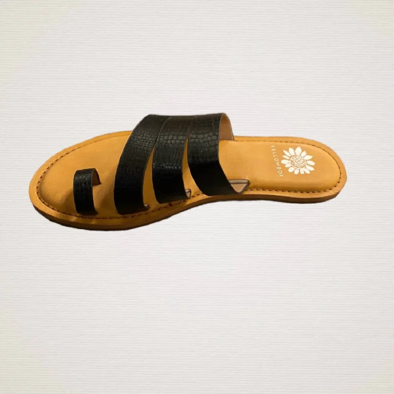 Fashion Forward Women's Embossed Sandals In Black
