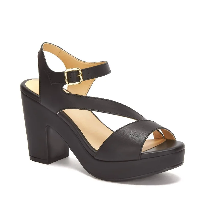 High-Quality Casual Shoes Women's Fashion High Heel Ankle Strap Sandals In Black