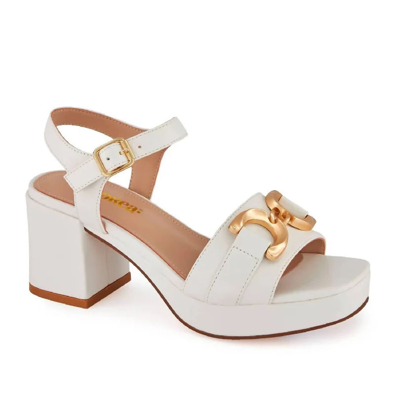 Day To Night Styles Women's High Heel Ankle Strap Sandal In White