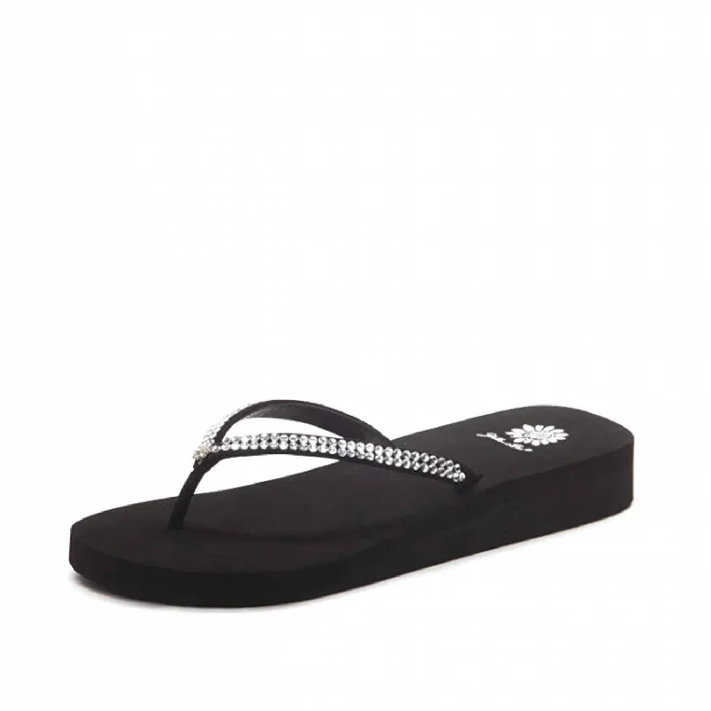 Elegant Evening Shoes Deal Women's Jello Rhinestone Sandal In Black