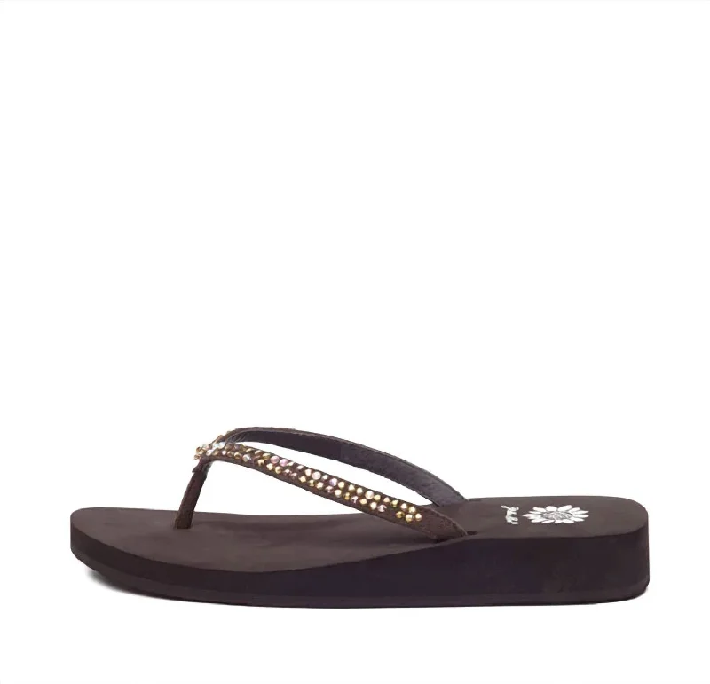 Stylish Shoe Discounts Women's Jello Rhinestone Sandal In Bronze Brown