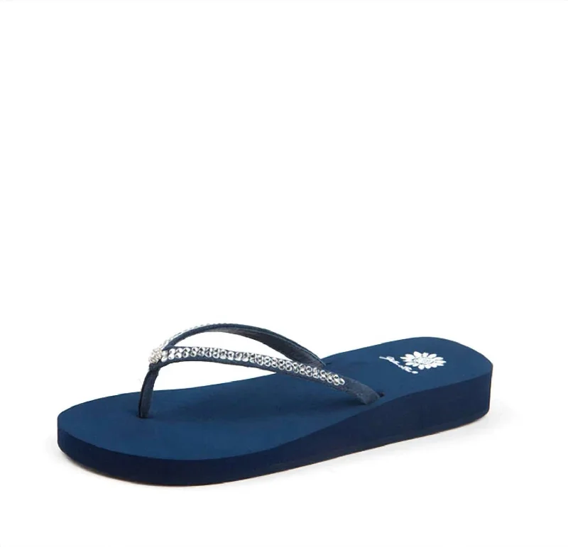 Best Shoe Deals Women's Jello Rhinestone Sandal In Navy