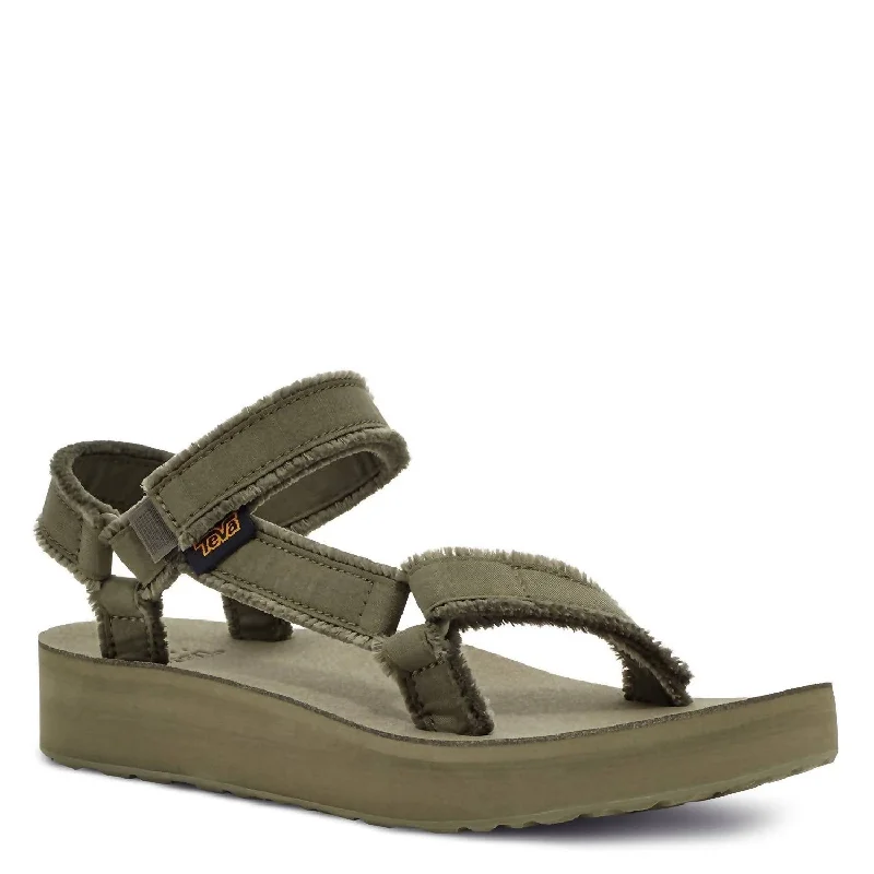 Fashion Deal Women's Midform Universal Canvas Sandal In Olive
