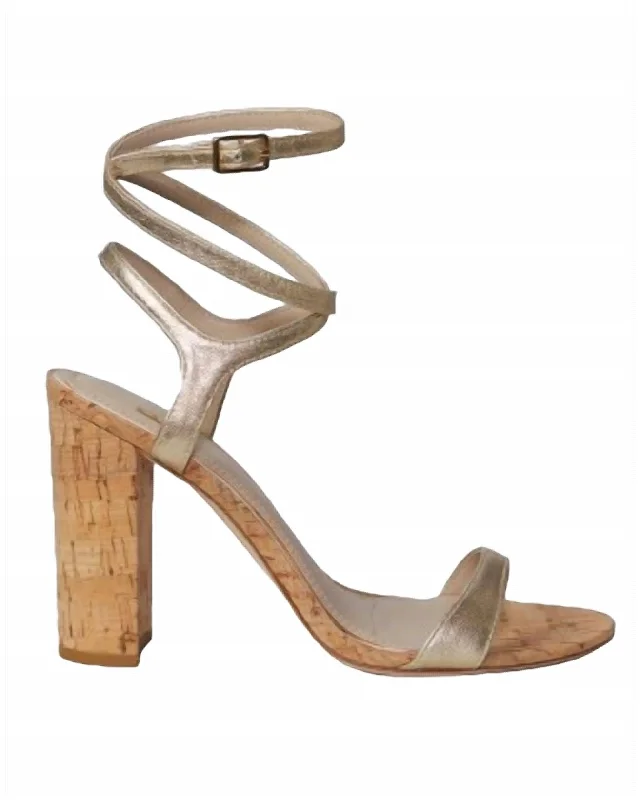 Comfortable Dressy Flats Offers Women's Niko Heeled Sandal In Light Gold