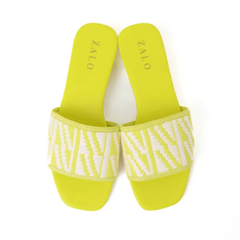 Luxury Casual Footwear Women's Playa Slide Sandal In Lemon/natural