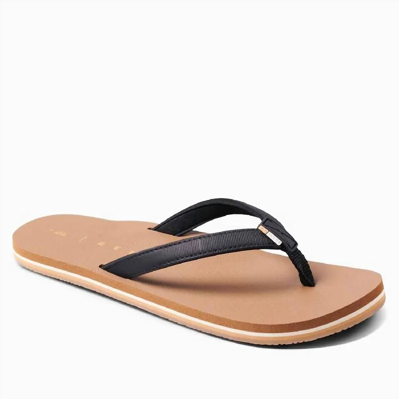 Comfortable Flat Feet Shoes Women's Solana Sandal In Black/tan