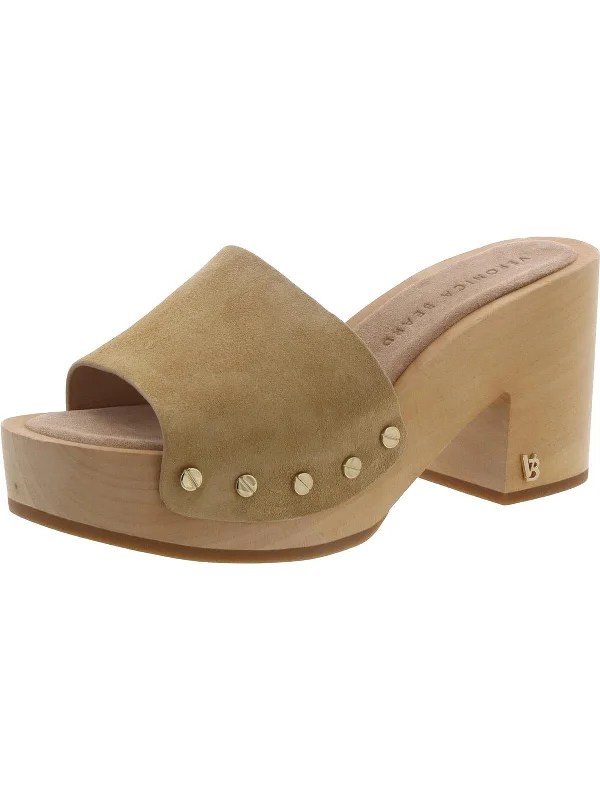 Chic Breathable Shoes Womens Suede Comfort Insole Mule Sandals