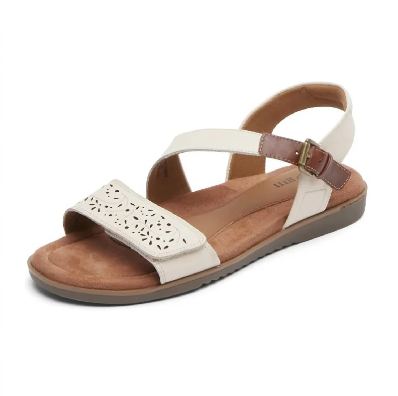 Timeless Style Promotions Women's Zion 2 Piece Sandal - Wide Width In Cream