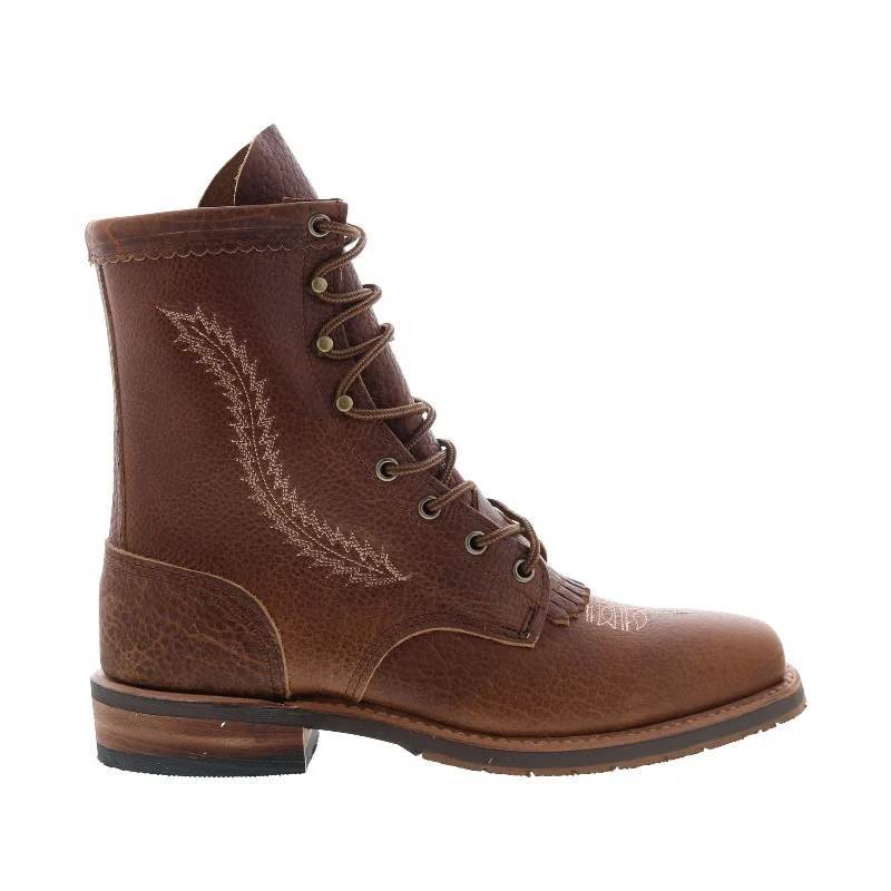 Special Offers Abilene Boots 9167 Womens Brown Leather Lace Up Cowboy Western Boots