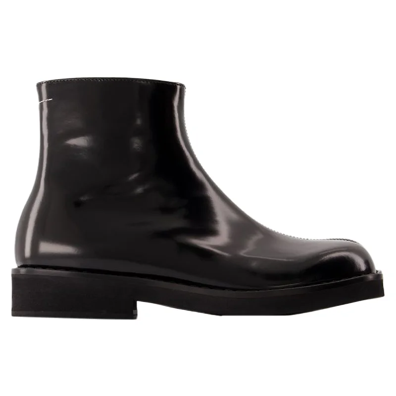 Statement Footwear Discount Ankle Boots - MM6 Maison Margiela - Leather - Black