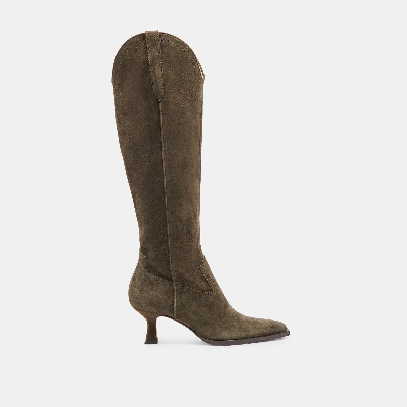 Unbeatable Prices ARIANA WIDE CALF BOOTS ARMY SUEDE