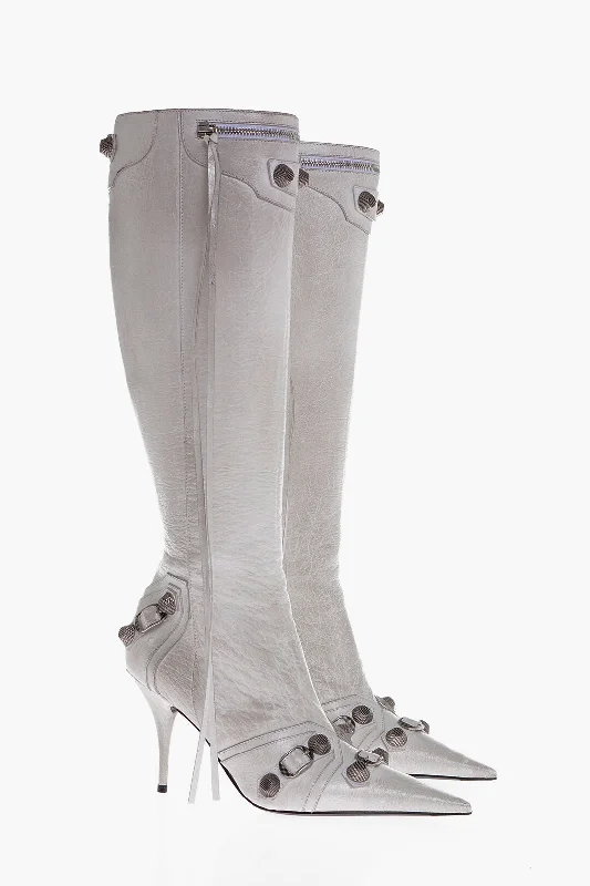 Chic & Modern Sales Balenciaga Vintage Effect Leather Cagole Boots Heel 10 Cm