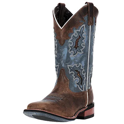 Seasonal Footwear Sale Laredo Women's Brown and Denim Blue Square Toe Boots