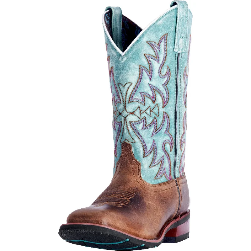 Durable Fashion Picks Laredo Brown and Turquoise Anita Square Toe Boot