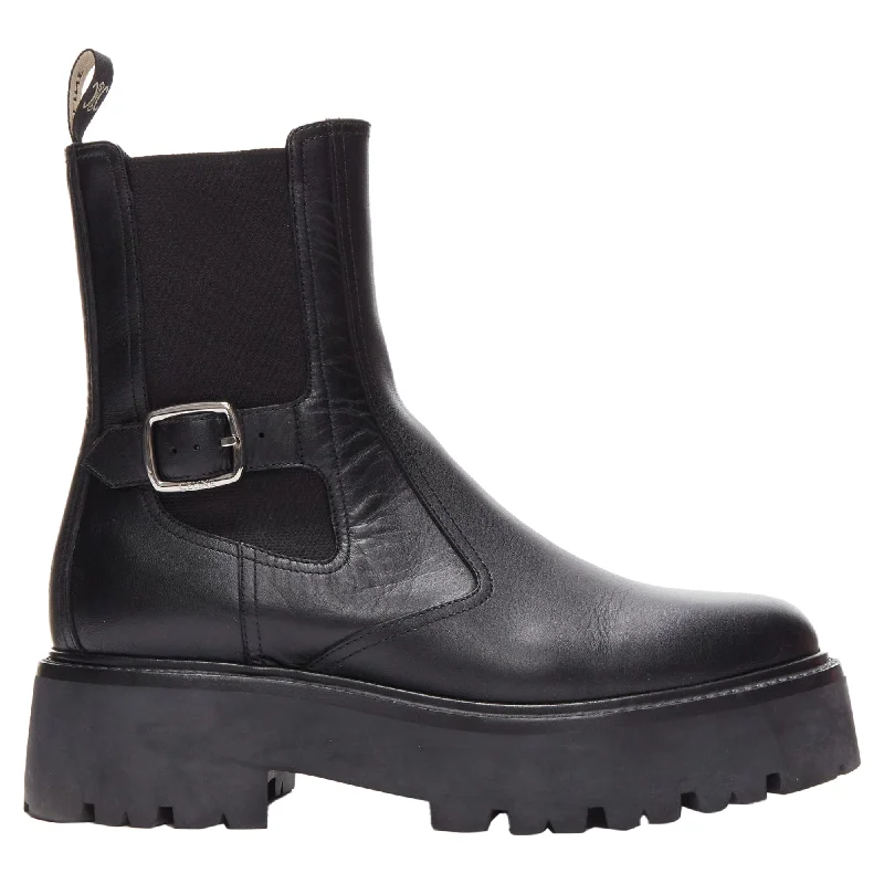 Romantic Fashion Discounts Celine Bulky Chelsea calfskin leather buckles biker boots