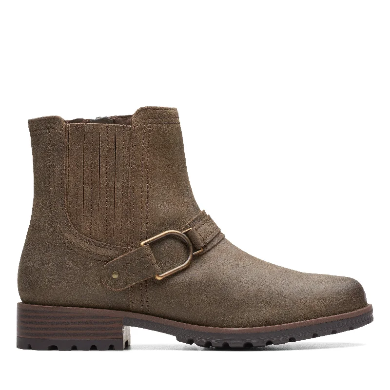 Durable Walking Shoes Sale Clarks Aspra Buckle in Green Suede