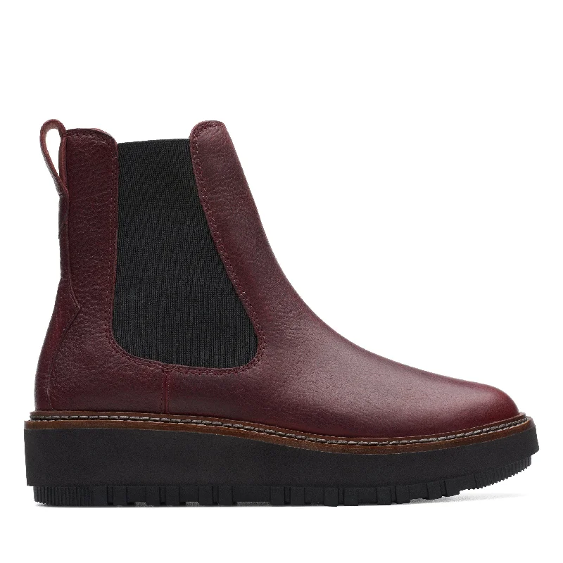 Stylish Savings Clarks Orianna W Up in Red Leather