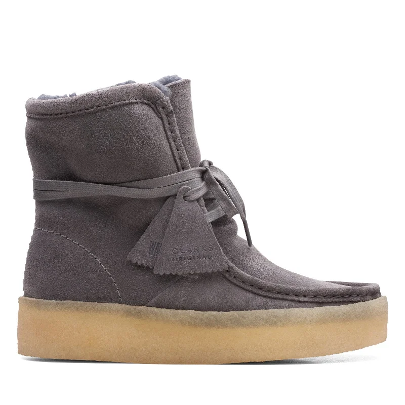 Trendy Footwear Sale Clarks Wallabee Cup Hi 26168656 Womens Gray Suede Lace Up Casual Dress Boots