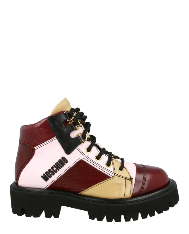 Bold Fashion Footwear Colorblock Ankle Boots