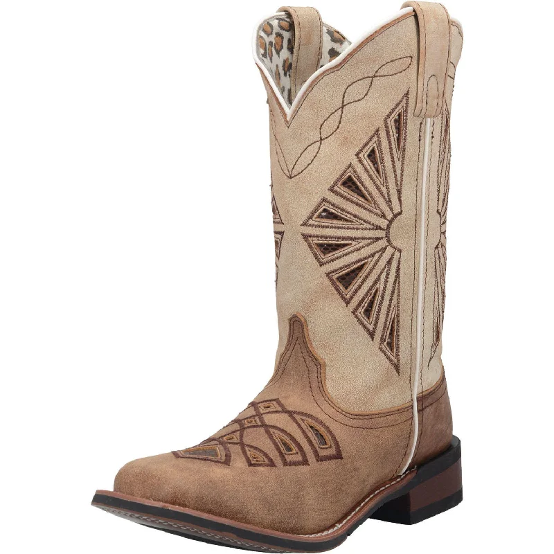 Special Offers Women's Brown and White Square Toe Boot