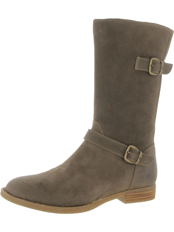 Women's Non-Slip Shoes Delano Womens Suede Buckle Mid-Calf Boots