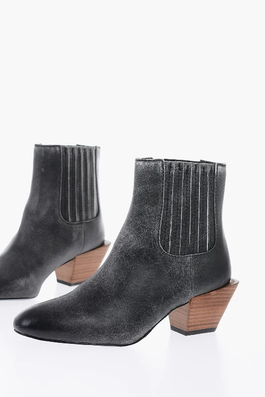 Fashion Sale Diesel 7Cm Contrasting Heel Leather D-Texanne Ch Wester Boots