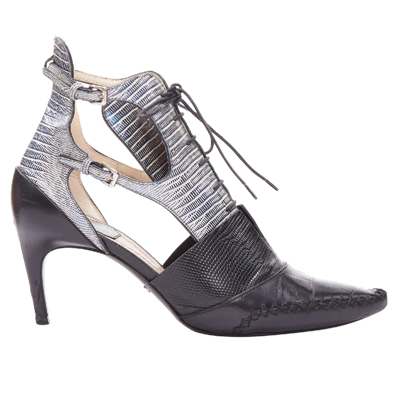 Modern Casual Shoes Dior Raf Simons Metallic Scale Embossed Cut Out Booties
