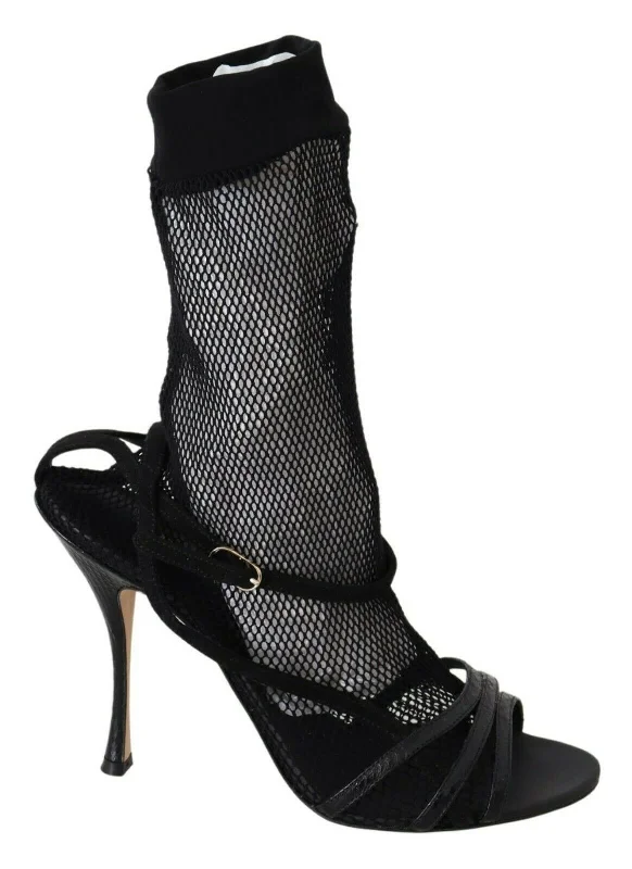 Trendy Flats Sale Dolce & Gabbana Chic  Mesh Stiletto Women's Sandals