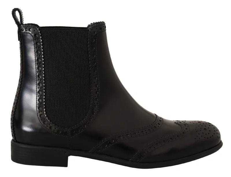 Women's Soft Sole Shoes Dolce & Gabbana Elegant  Ankle Wingtip Oxford Women's Boots