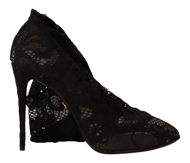 All-Season Shoes Deal Dolce & Gabbana Elegant Stretch Sock Boots in Sleek Women's