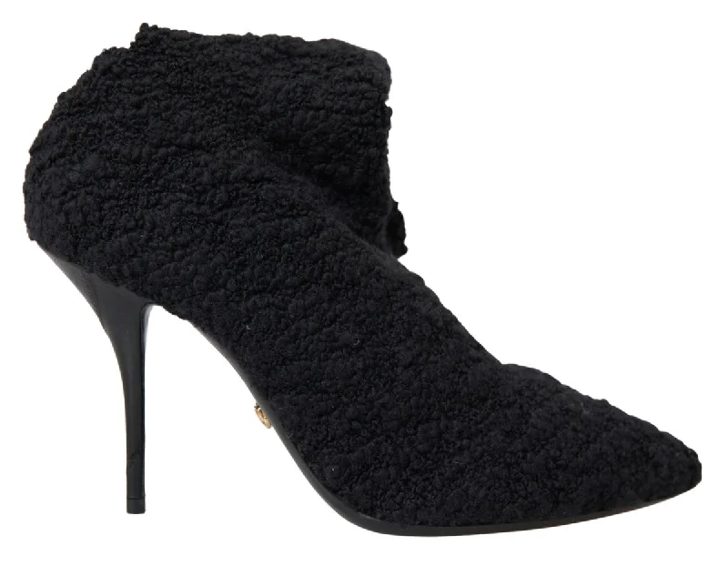 Best Women's Shoe Deals Dolce & Gabbana Elegant Virgin Wool Mid Calf Women's Boots