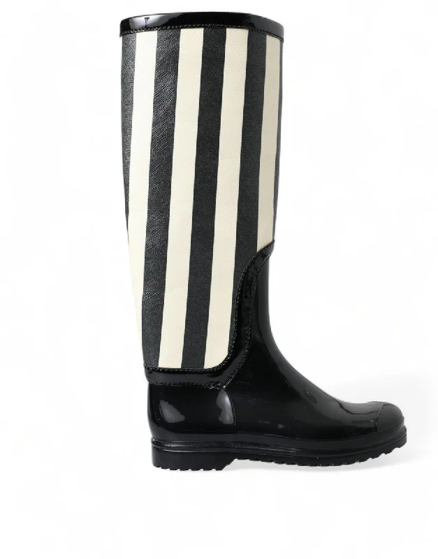Seasonal Footwear Sale Dolce & Gabbana  Striped Knee High Women's Boots