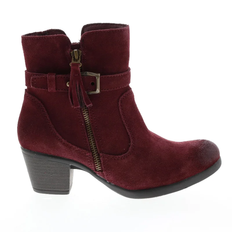 Embrace New Fashion Earth Origins Tori Womens Red Suede Zipper Ankle & Booties Boots Embrace New Fashion Earth Origins Tori Womens Red Suede Zipper Ankle & Booties Boots