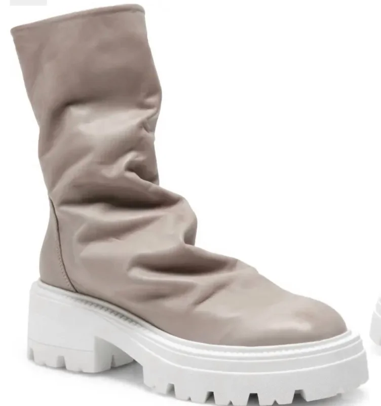 Comfortable Minimalist Shoes Emma Ruched Boots In Grey