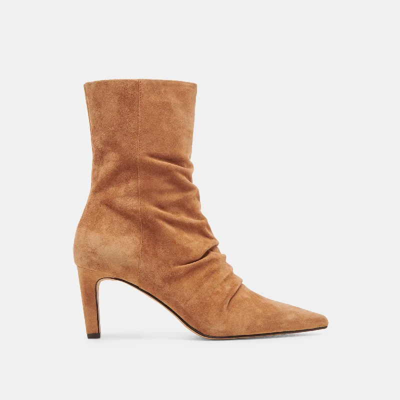 Women's Flats Sale FERNLY WIDE CALF BOOTS PECAN SUEDE